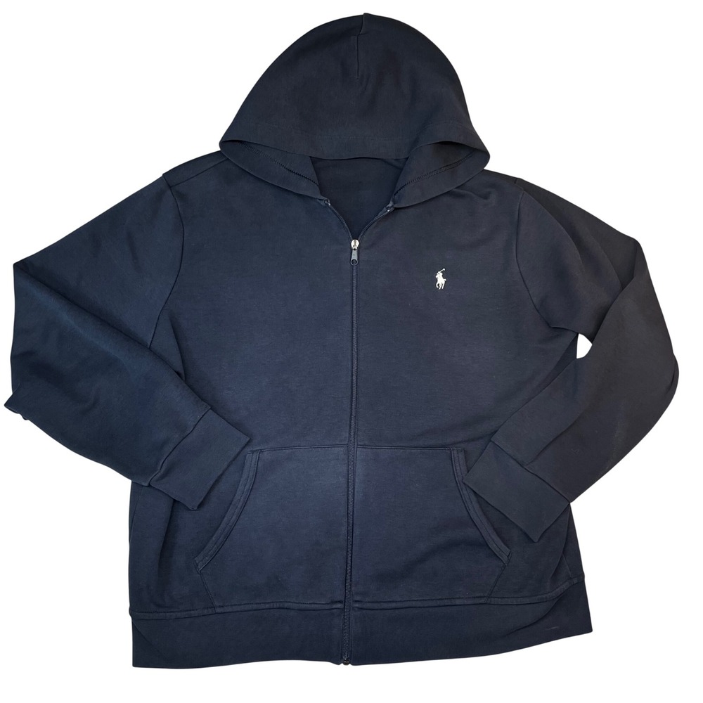 Polo Ralph Lauren Performance Mens XL Full Zip Hoodie Navy Blue Pony Logo XL